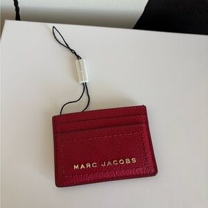 Marc Jacobs Red Pebbled Leather Card Case